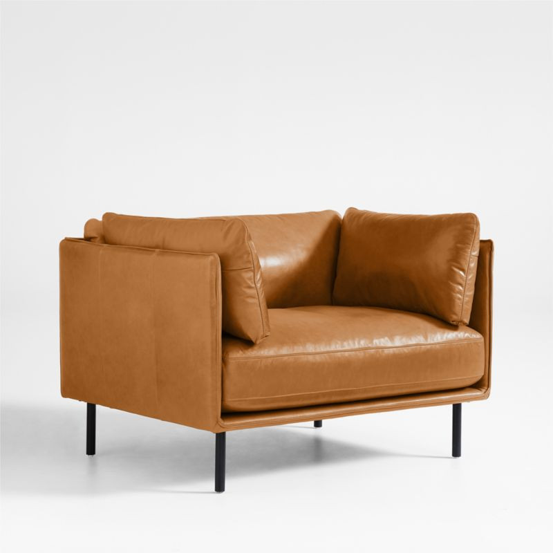 Wells Leather Chair and a Half + Reviews | Crate & Barrel | Crate & Barrel
