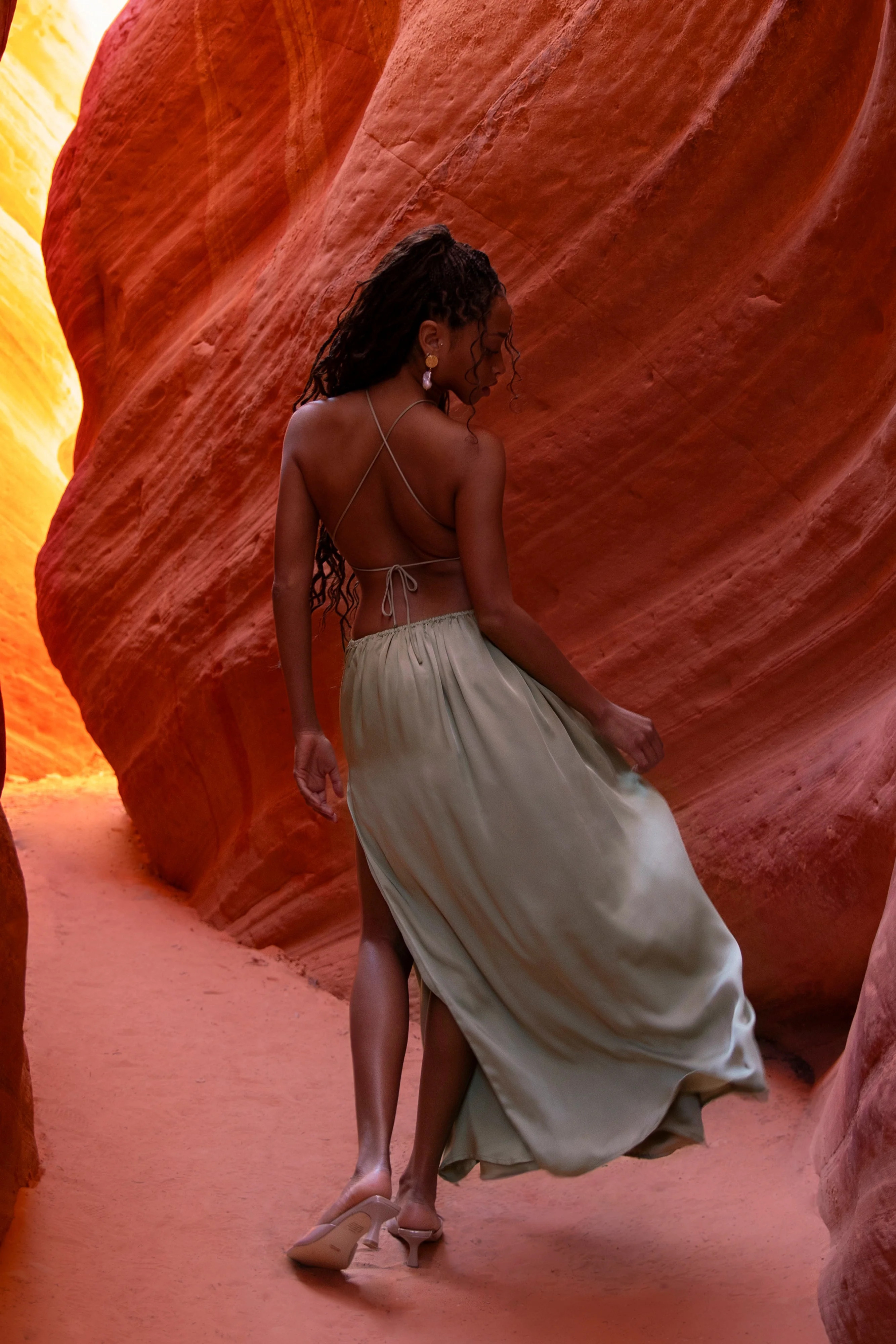 Rosalina Cut Out Maxi Dress - Sage | MESHKI US