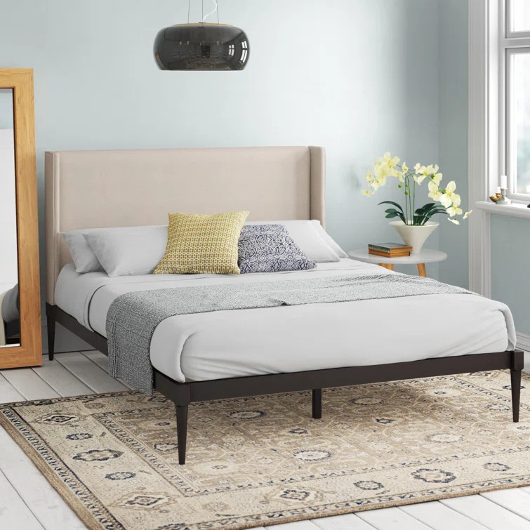 Gandara Solid Wood and Upholstered Platform Bed | Wayfair North America