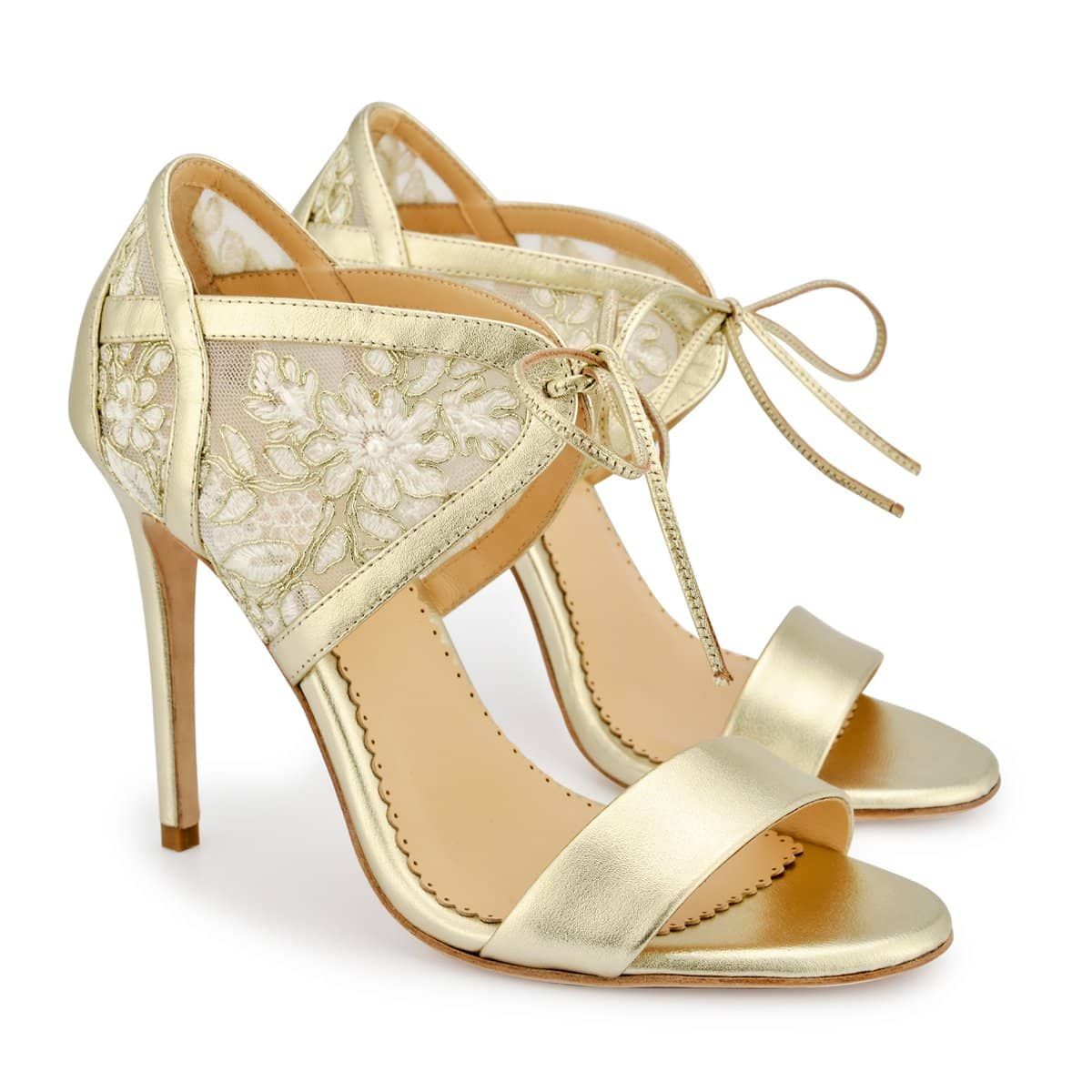 Evening Gold Lace 4 Inch Heel | Bella Belle Shoes