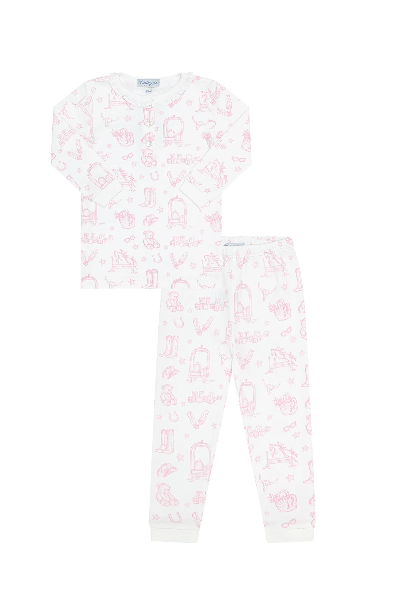 Pink Lone Star Toile Pajamas | Nellapima