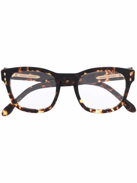 tortoiseshell square-frame glasses | Farfetch (CA)