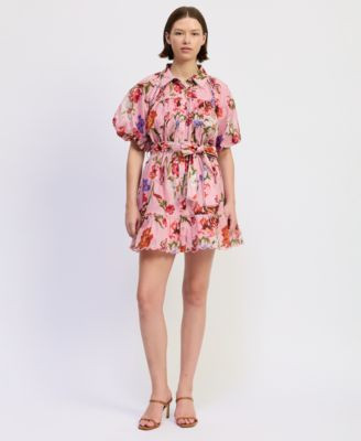 Women's Short-Sleeve Collared Mini Dress | Macy's