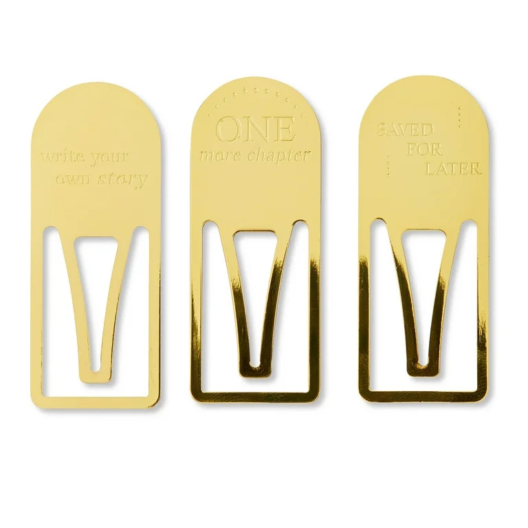 Pen+Gear Metal Bookmarks, Gold Color, 3 Pack, 2.55" x 2.55" x 2.75", Perfect for Office & School ... | Walmart (US)