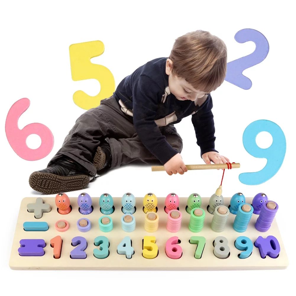Wooden Montessori Math Puzzle Toys for Toddlers, Girls, and Boys, Shape Sorter Game for Age 2 to ... | Walmart (US)
