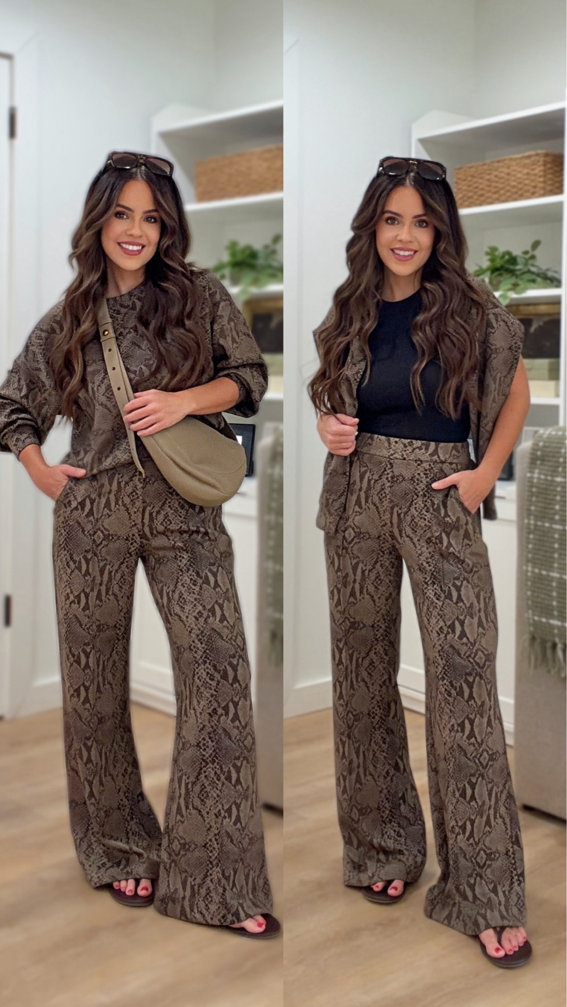 This set is like butter! So good! 
Top in a small
Pants in a xs 
Tanning a xs 
Sandals true to size

Casual, mom outfit, lounge set, affordable fashion

#LTKSaleAlert #LTKPetite #LTKootd