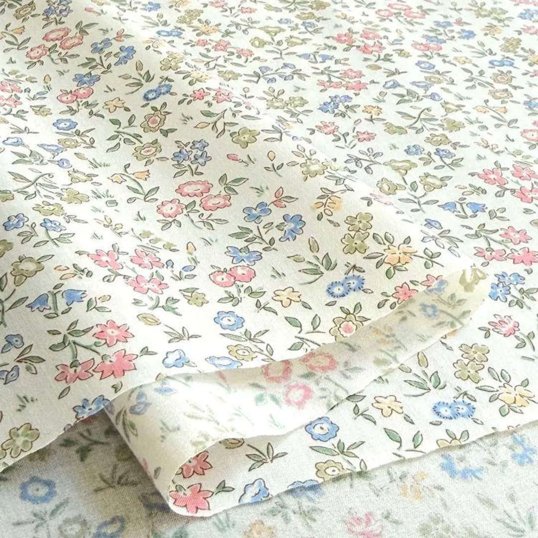 Liberty Japan Meadow Sweet Fabric - Pink and Blue Tana Lawn Cotton | Etsy (US)