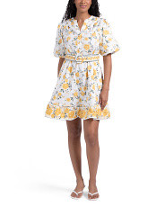 Puff Sleeve Belted Fit And Flare Mini Dress | Casual Dresses  | Marshalls | Marshalls