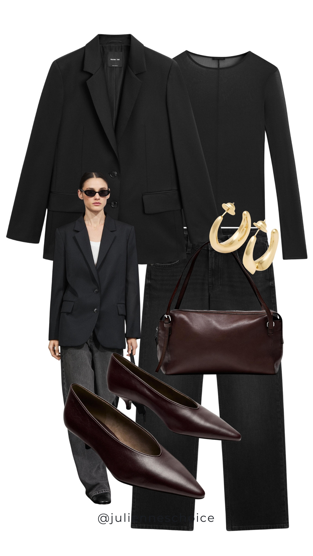 An easy everyday formula: relaxed tailoring + Jeans.

Keep the base simple, then finish with loafers, a structured shoulder bag and minimal gold jewelry for that polished-but-not-overdone feel.✨julienneschoice 


#LTKStyleTip #businesscasual #workwear #falloutfits 

 #LTKootd #LTKSeasonal #LTKWorkwear