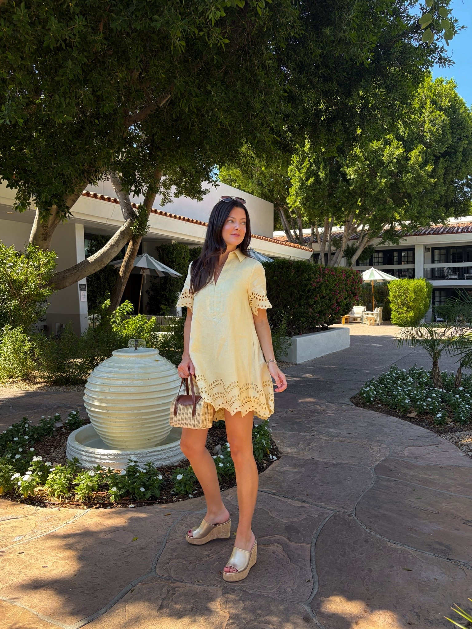 I am 5’7” wearing size XS in the dress!