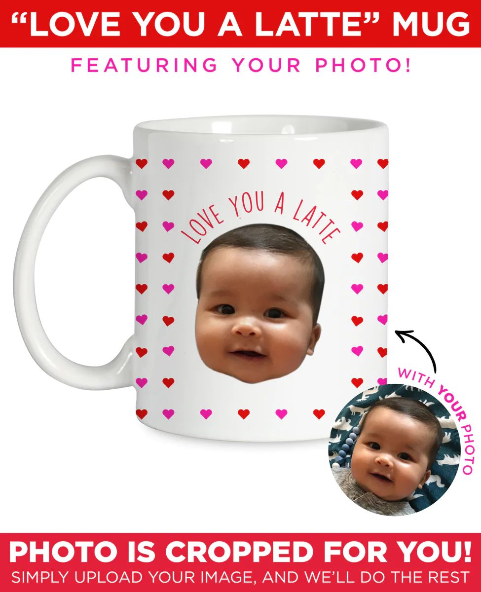 Personalized Face Mug With Phrase: Love You A Latte | Type League Press