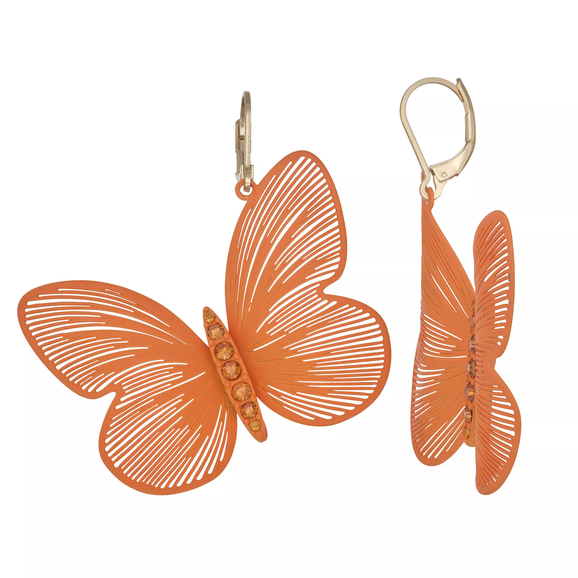 Simply Vera Vera Wang Gold Tone Butterfly Drop Earrings | Kohl's