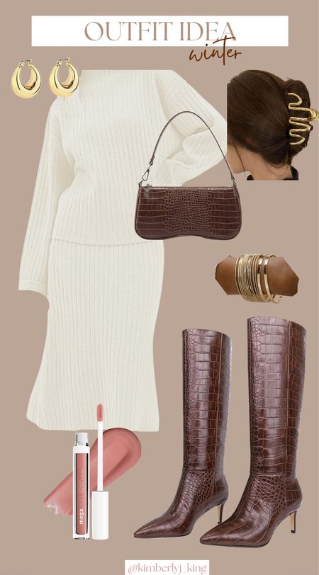 Winter outfit idea 
Date night outfit 
White sweater dress
Sweater dress
Brown boots 
Knee boots 
Winter fashion 
Winter style 
Valentines outfit idea
Valentines date night outfit 
Gold jewelry
Amazon fashion
Amazon style 
Amazon outfit 
Amazon finds 


#LTKSeasonal #LTKfindsunder50 #LTKstyletip