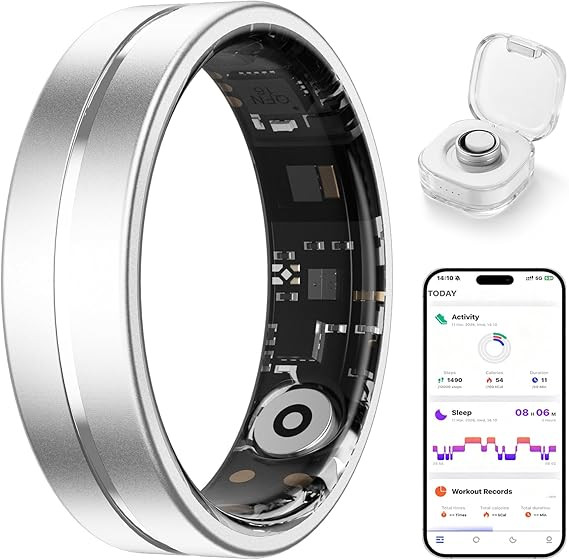 Smart Ring for Women Men, AI Health Fitness Tracker with Sleep, Heart Rate, Blood Oxygen, HRV, St... | Amazon (US)