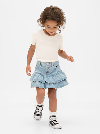 Baby & Toddler Denim Tiered Ruffle Skirt | Gap (US)