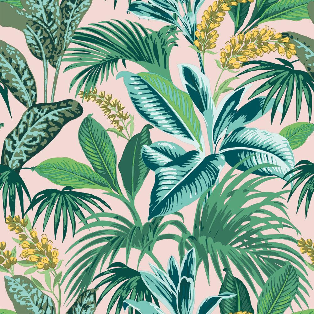 Tempaper Havana Palm Pink Botanical Peel and Stick Wallpaper (Covers 28 sq. ft.) | The Home Depot