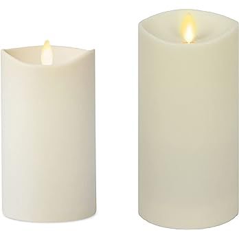 Luminara Bundle Set of 2 Moving Flame Outdoor Pillar Candle 3.25-inch Width with 5-inch and 7-inc... | Amazon (US)