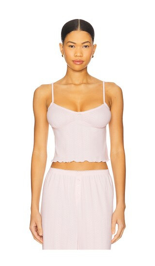 For Love & Lemons Elliana Sleep Top in Pink. - size M | Revolve Clothing (Global)