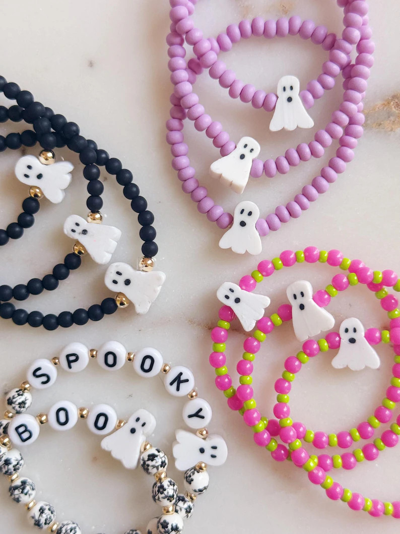 Boo Bracelets, Halloween Bracelets, Spooky Bracelets, Kiddo Bracelets - Etsy | Etsy (US)
