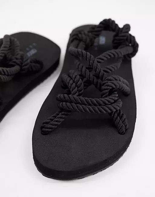 ASOS DESIGN sandals in black rope | ASOS (Global)