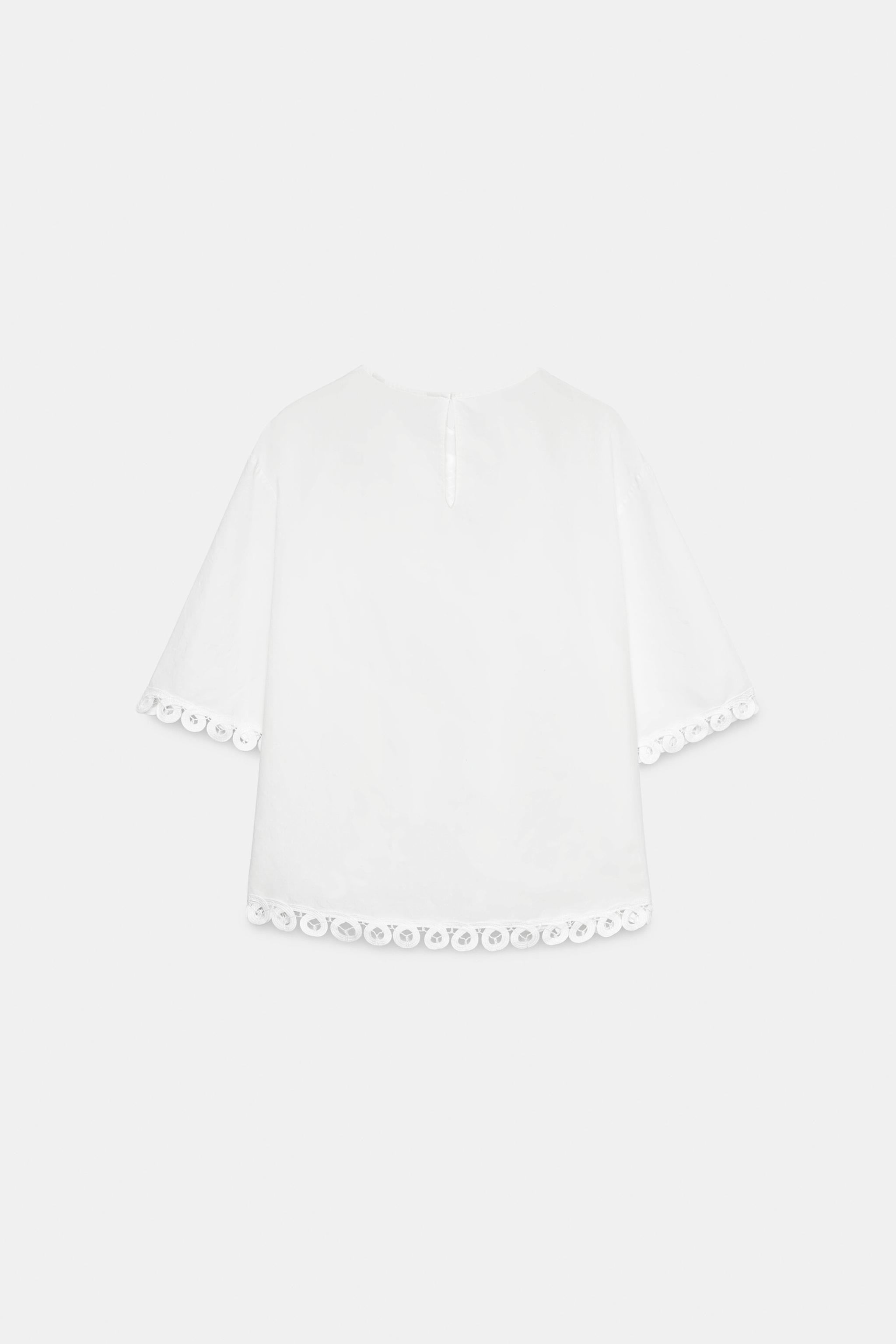 ZW COLLECTION EMBROIDERED LINEN BLEND SHIRT | Zara UK