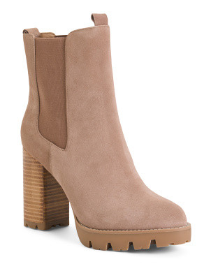 Suede Lug Sole Chelsea Booties | TJ Maxx