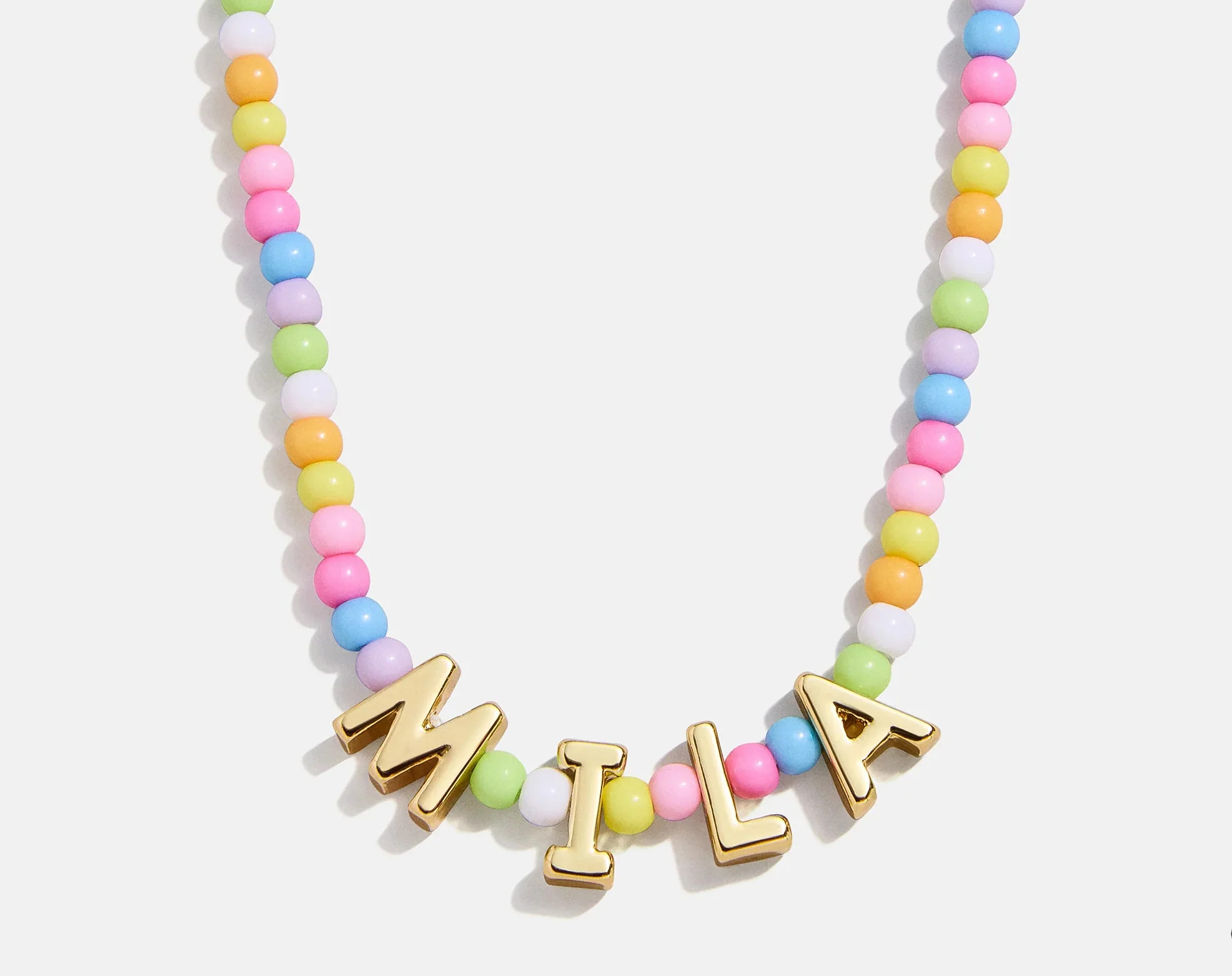 Bead Mine Kids' Custom Name Necklace - Light Multi | BaubleBar