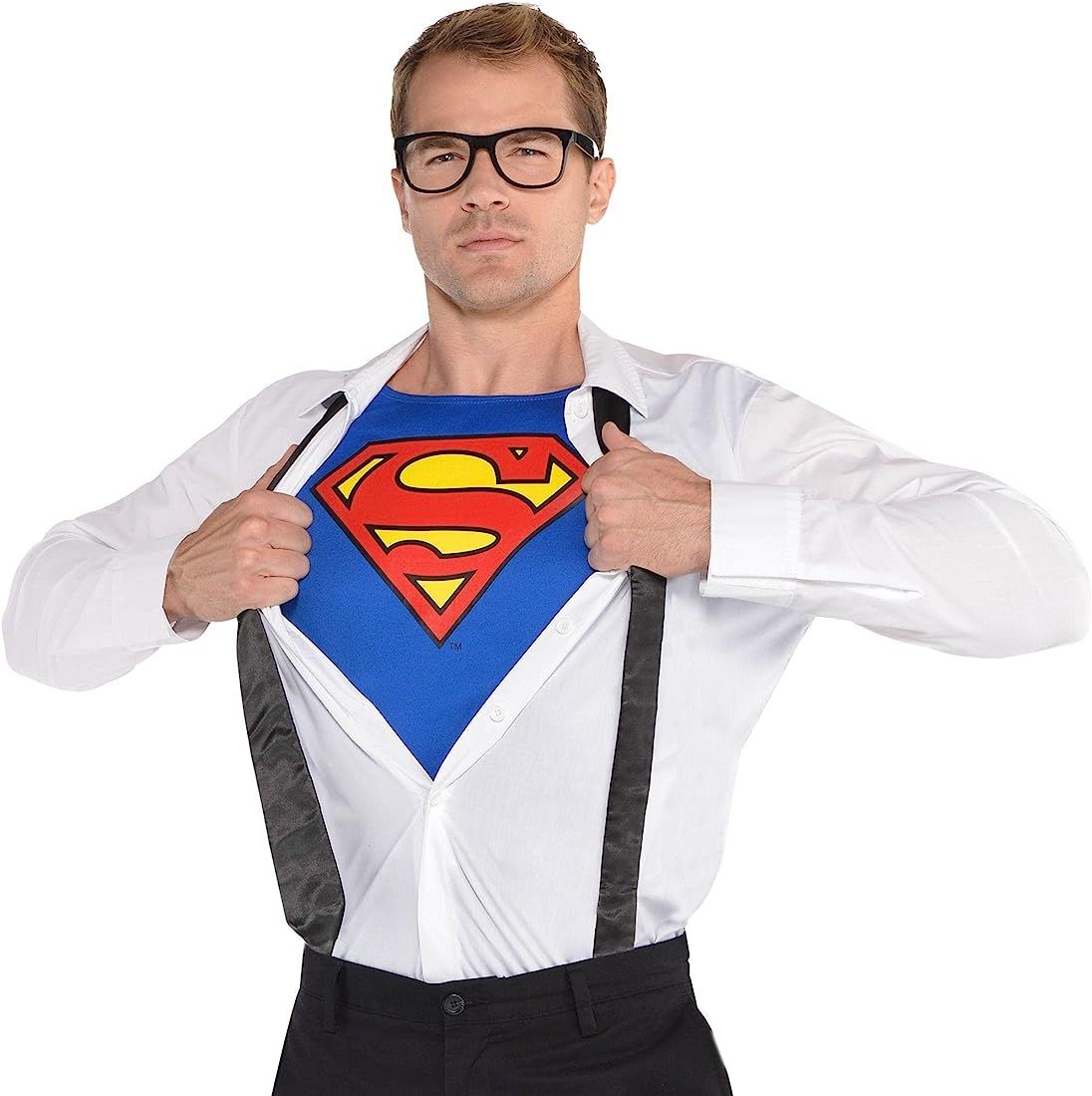 Amazon.com: Suit Yourself Clark Kent Halloween Costume for Men, Superman, Standard Size, with Shi... | Amazon (US)