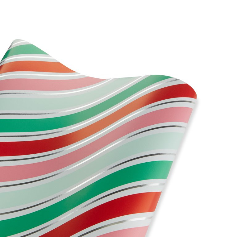 Multi Color Peppermint Stripe Gift Wrap, 85 sq ft, by Holiday Time | Walmart (US)