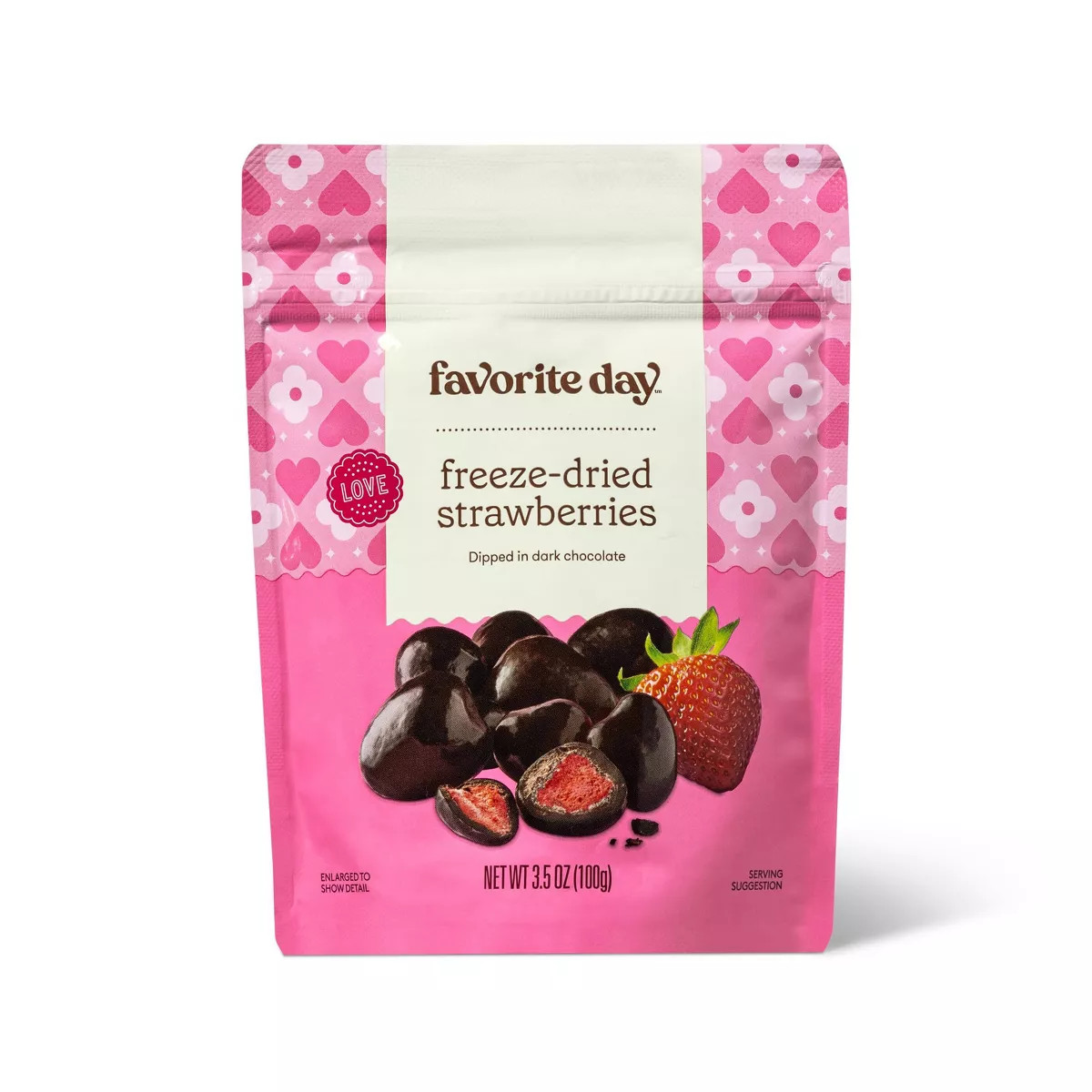 Valentine's Chocolate Freeze Dried Strawberries Dipped in Dark Chocolate - 3.5oz - Favorite Day... | Target