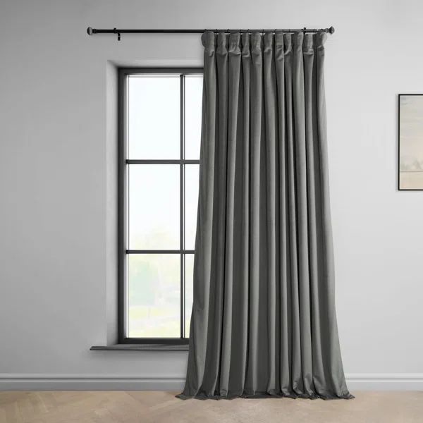 Arsav Extra Wide Plush Velvet Curtains Room Darkening Curtain for Bedroom, Living Room Window Sin... | Wayfair North America