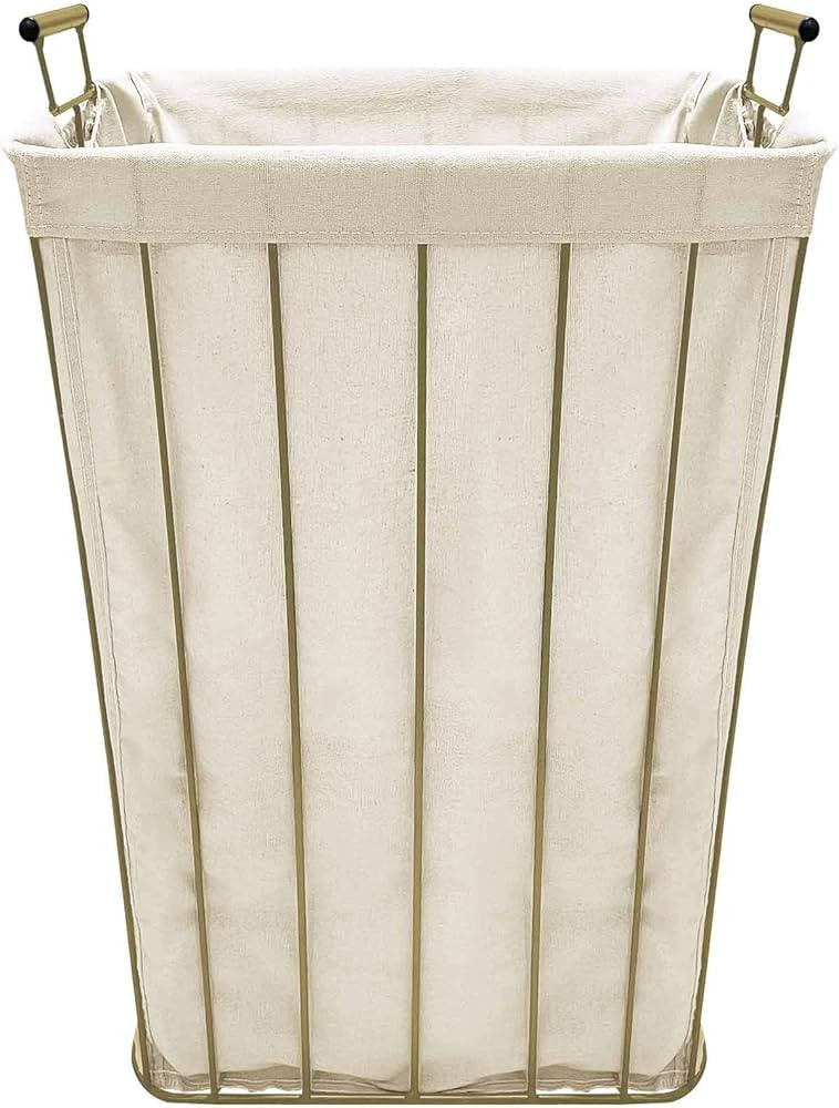 Becki Owens Wire Laundry Basket - Metal and Fabric Laundry Hamper for Dirty Clothes - Rustic, Far... | Amazon (US)