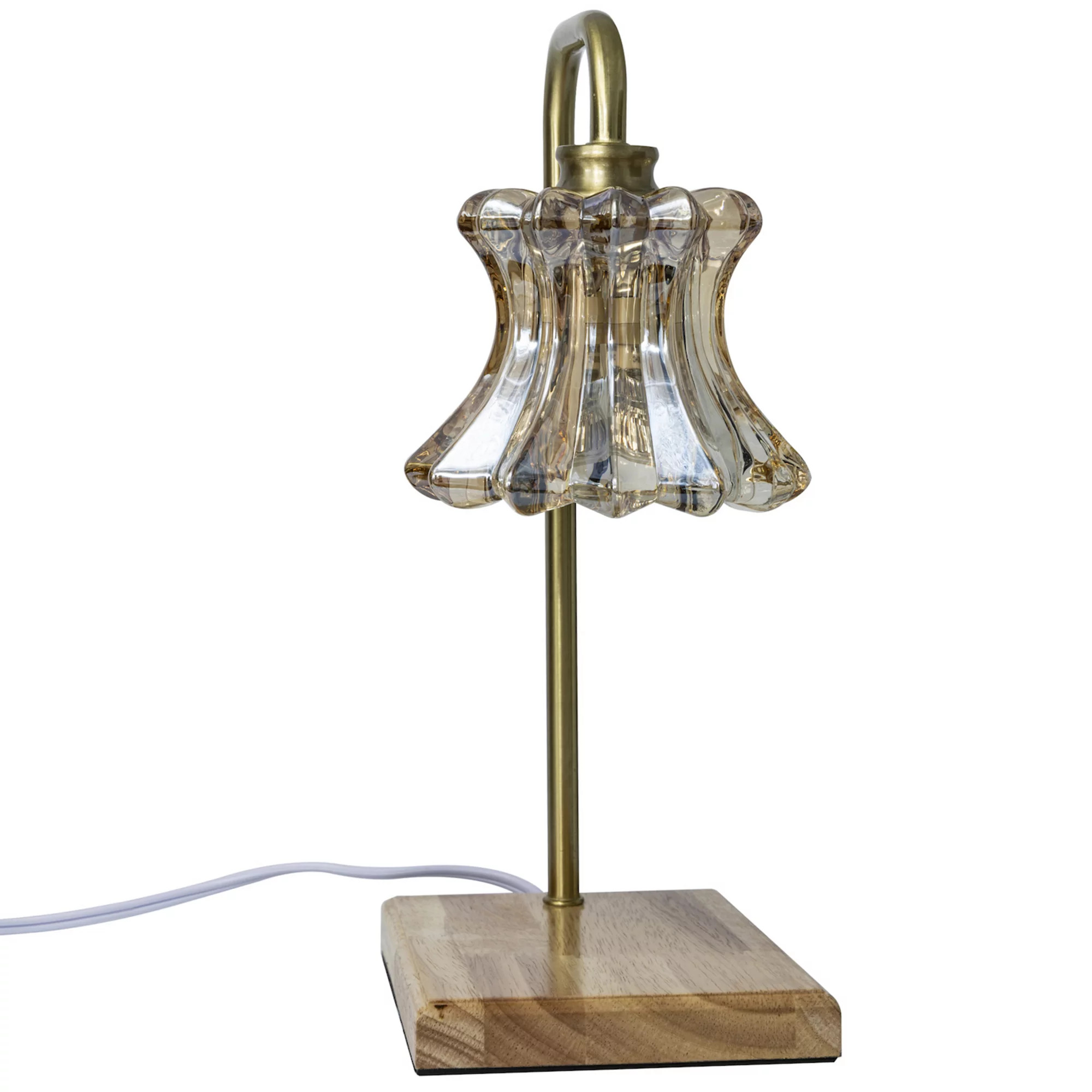 Belle Maison Glass Shade Wood Base Candle Warmer Table Lamp | Kohl's