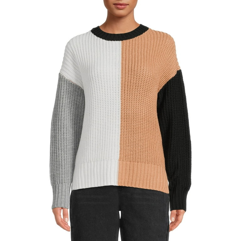 Time and Tru Women's Colorblock Sweater | Walmart (US)