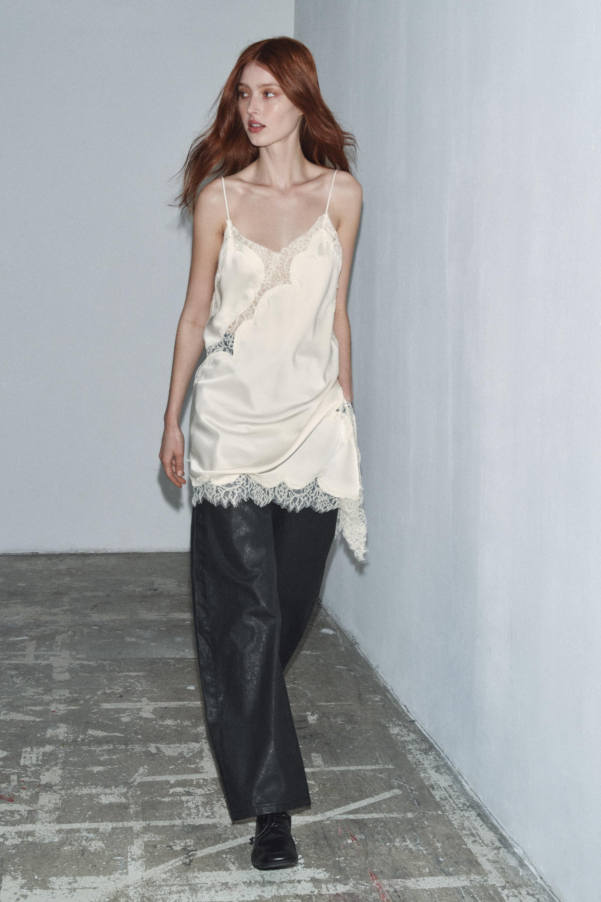 ZW COLLECTION ASYMMETRIC LACE DRESS | Zara US