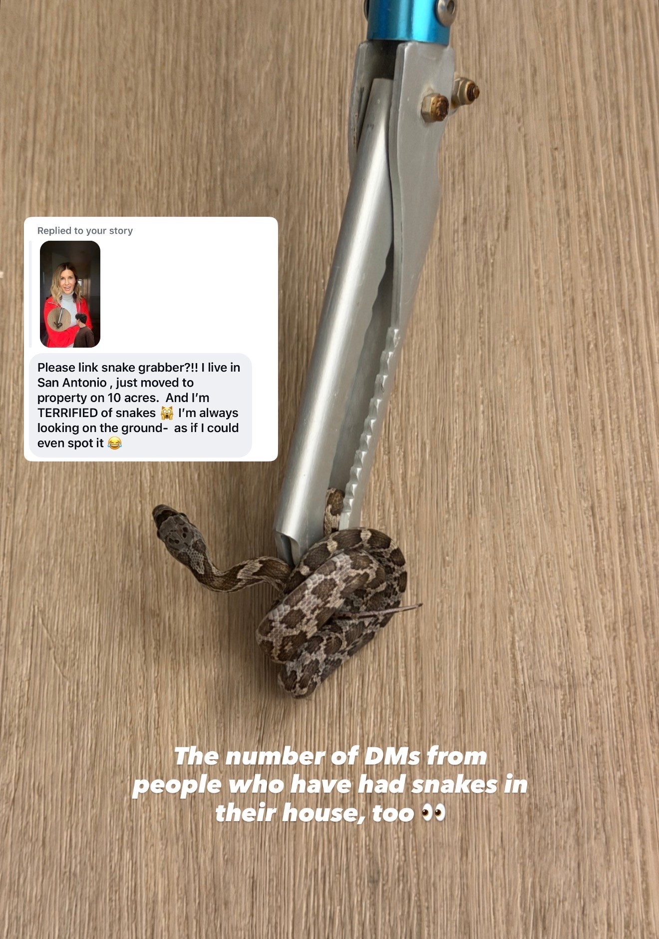 60” snake tongs collapsible grabber snake catcher. We keep ours by the swimming pool and never dreamed we’d be grabbing a snake IN THE HOUSE!

#LTKOver40 #LTKHome