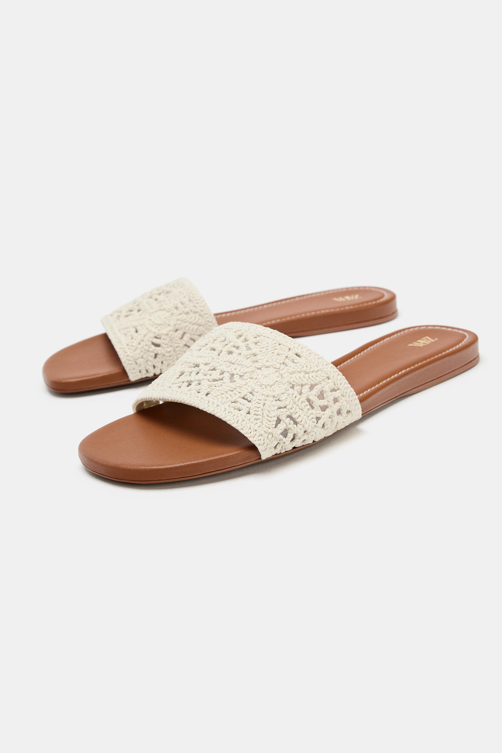 CROCHET FLAT SANDALS | Zara US