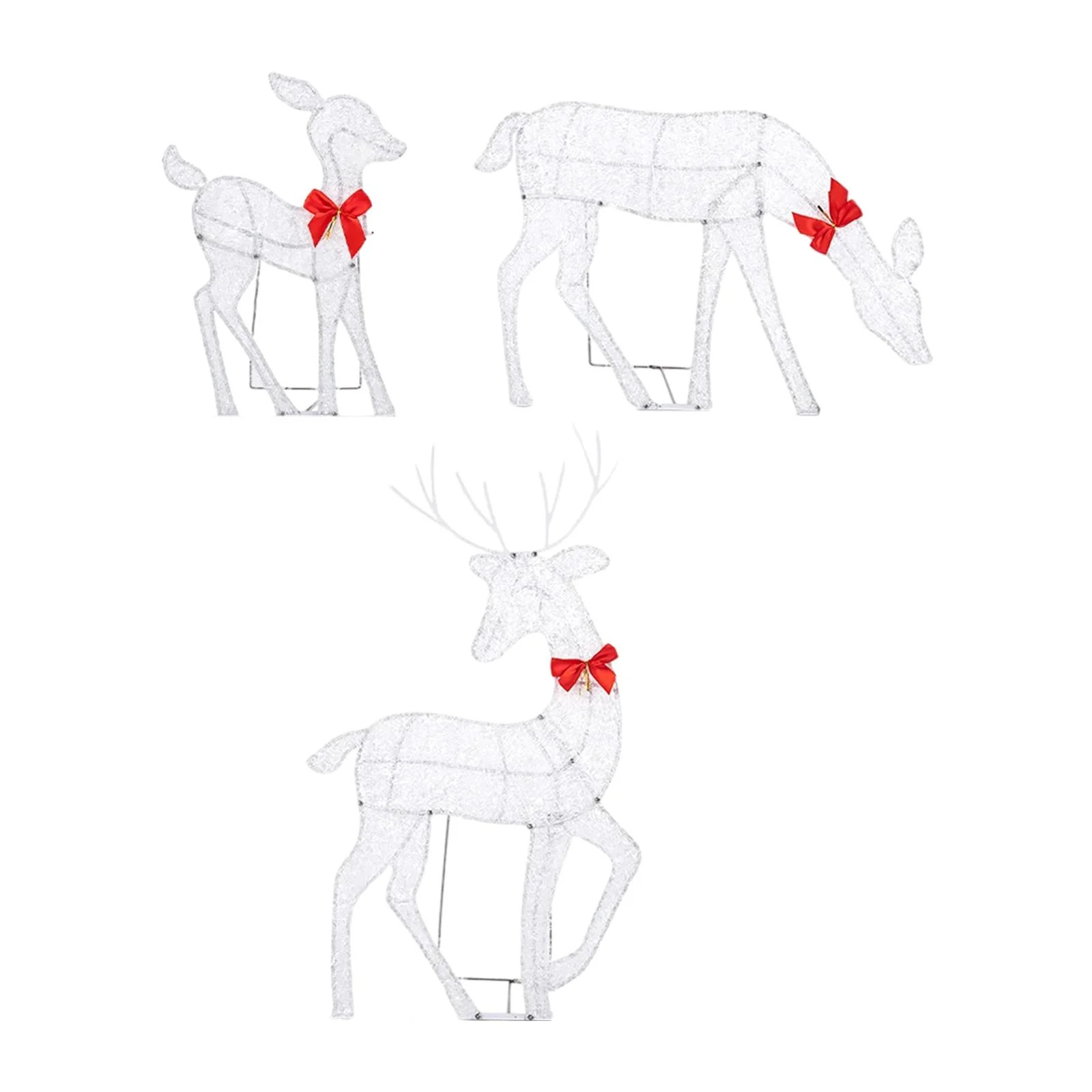 Reindeer Figurine,Reindeer Family Lighted Outdoor Decorations,Christmas Decoration Lawn Yard LED ... | Walmart (CA)