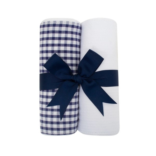 3 Martha's Burp Pad Sets - Navy Gingham | Ellifox
