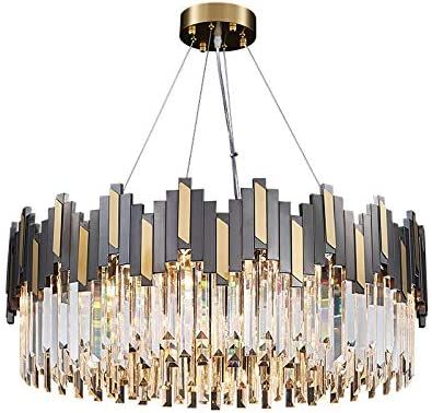 LITFAD Wavy Prismatic Crystal Hanging Lamp Postmodern 8-Light Dining Room Ceiling Chandelier LED ... | Amazon (US)