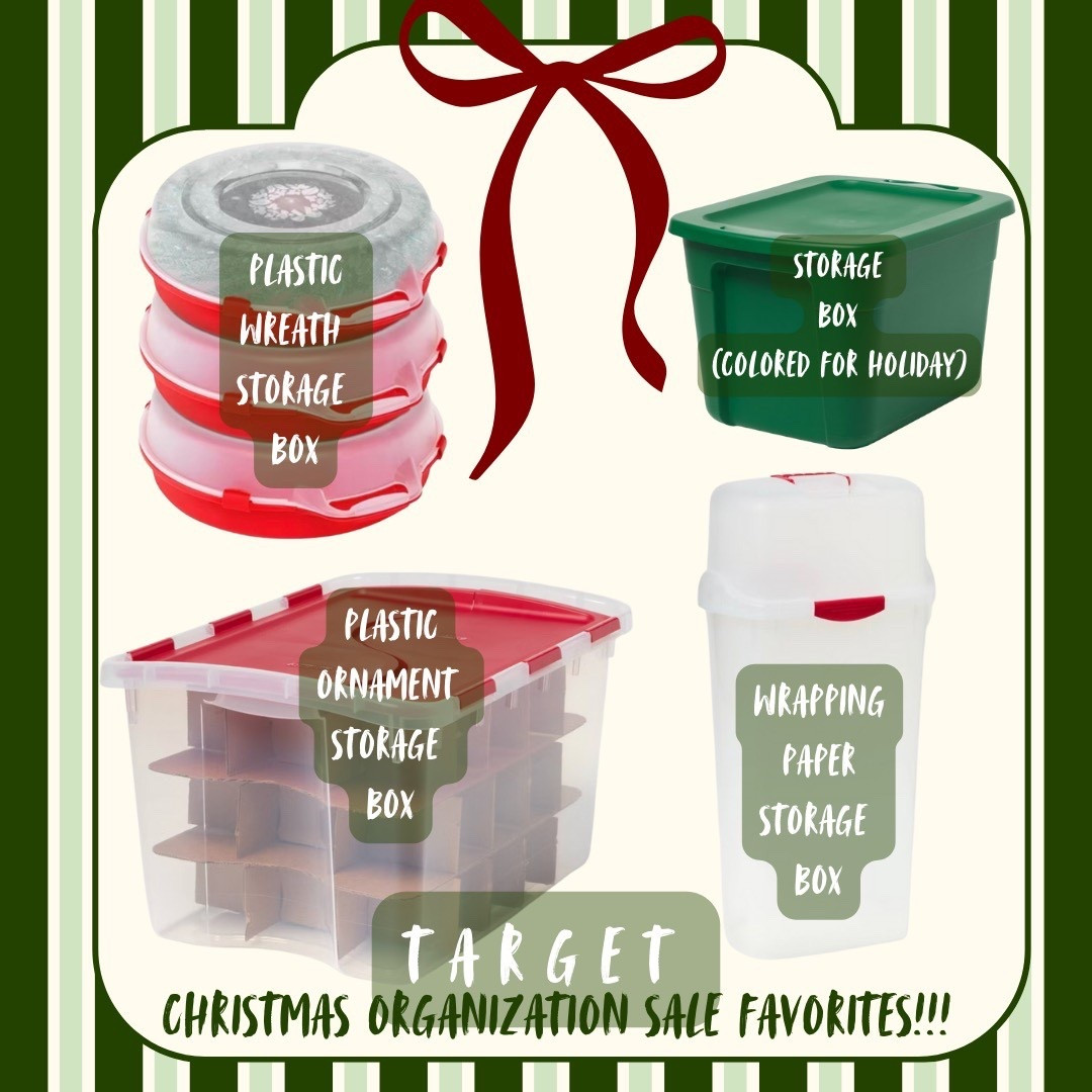 Nothing makes me happier after Christmas than knowing ALL my decor is tucked away safe and organized 🎄✨ These Target storage boxes are my secret weapon, no crushed bows, no broken ornaments, and zero guessing where anything is next year 🙌 And the best part? They’re on SALE right now 👀

#LTKFindsUnder50 #LTKHoliday #LTKHome