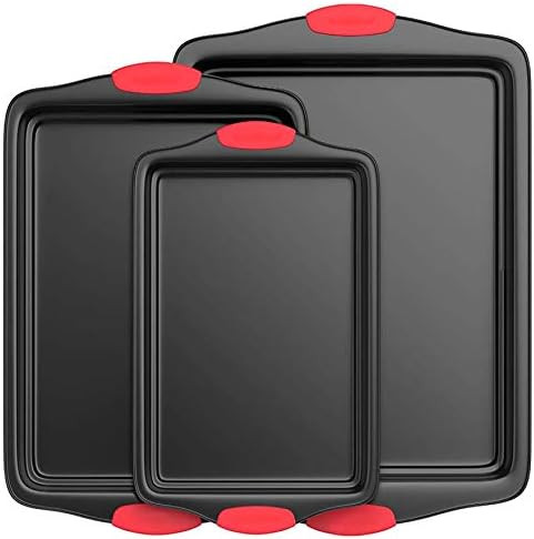 Nutrichef w/Heat Red Silicone Handles, Oven Safe, 10 Piece Set, Black | Amazon (US)