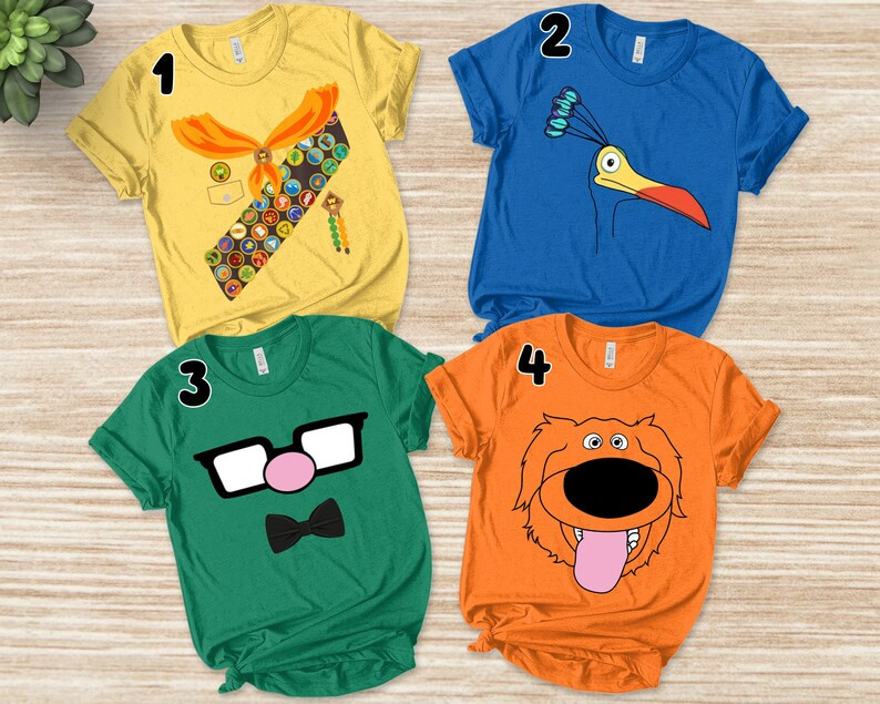 Disney Pixar up Big Face Cartoon Halloween Costume Tee,carl Russell Patches Dugdog Kevin Cosplay ... | Etsy (US)