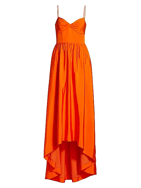 Faille Twist-Front High-Low Dress | Saks Fifth Avenue