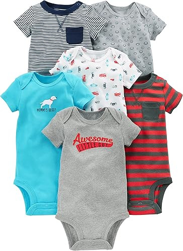 Simple Joys by Carter's Baby Boys' Short-Sleeve Bodysuit, Pack of 6 | Amazon (US)