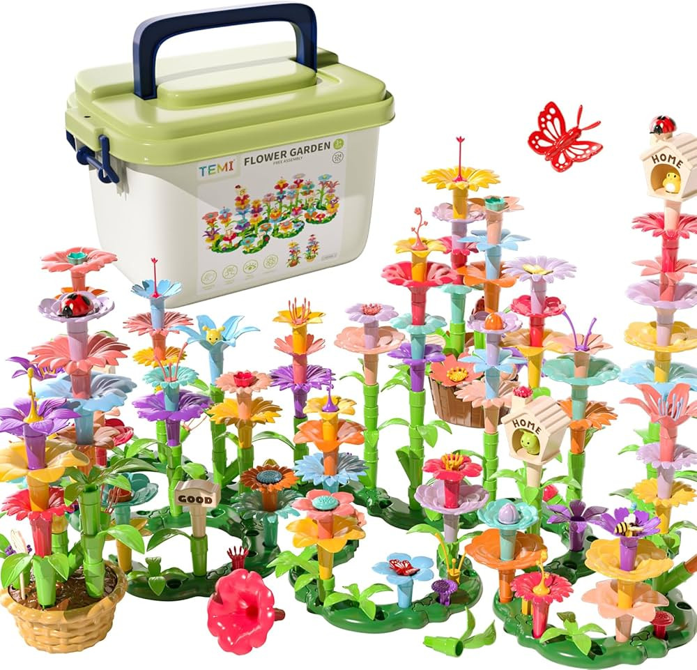 TEMI 224 PCS Flower Garden Building Toys for Girls Toys, Educational STEM Toy and Preschool Garde... | Amazon (US)