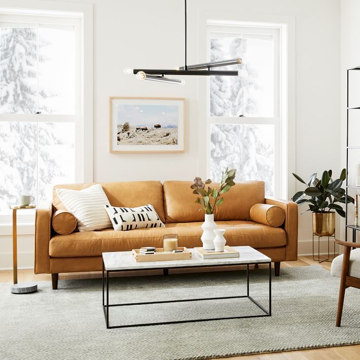 Dennes Leather Sofa (72"–88") | West Elm (US)