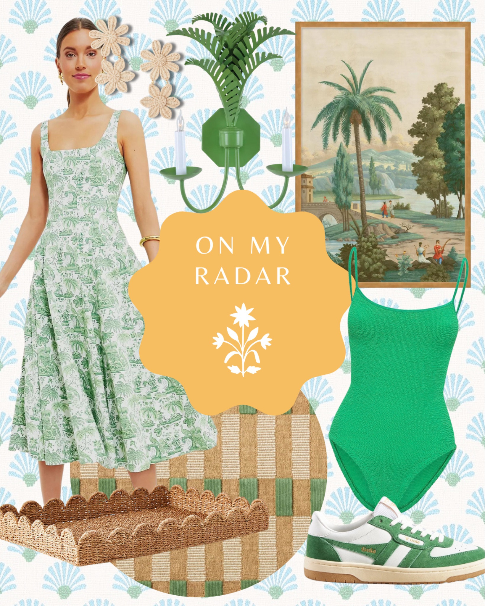 Double sconce, bathing suit, resort style, scalloped tray, raffia earrings

#LTKhome #LTKswim #LTKshoecrush