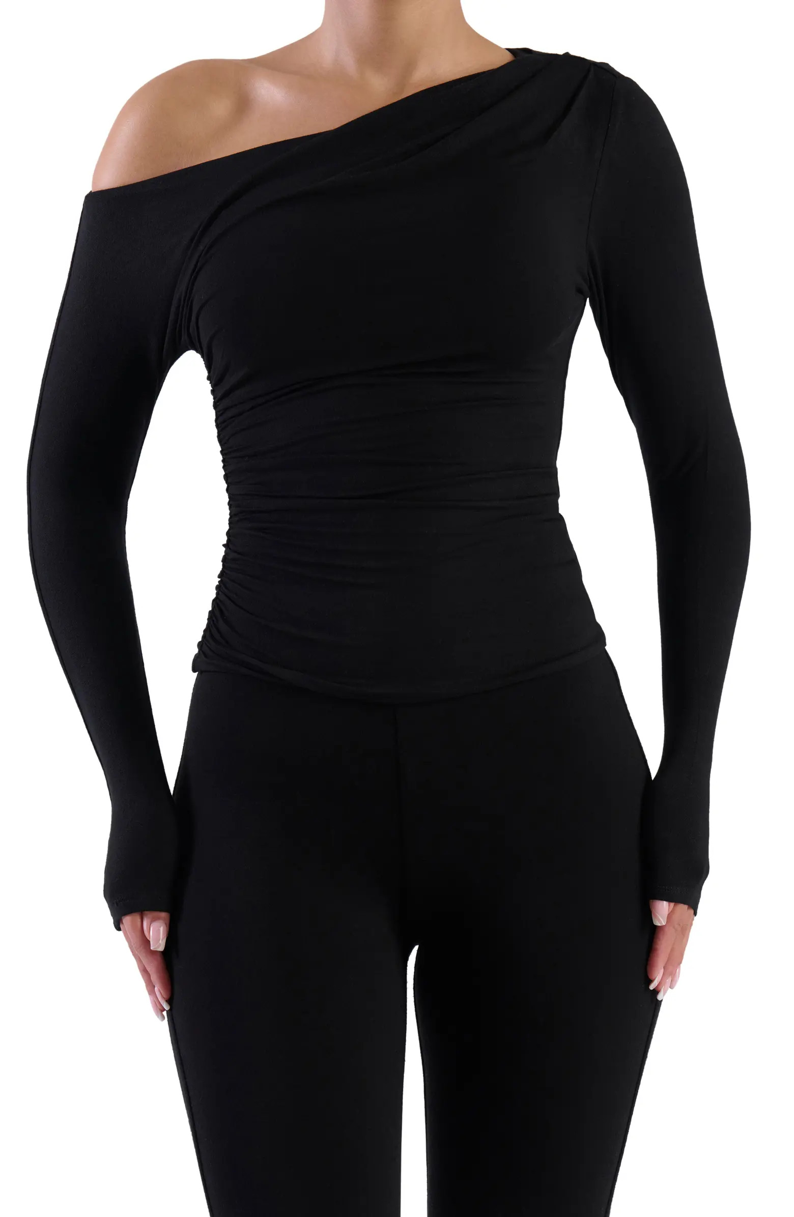 Naked Wardrobe Ruched One-Shoulder Top | Nordstrom | Nordstrom