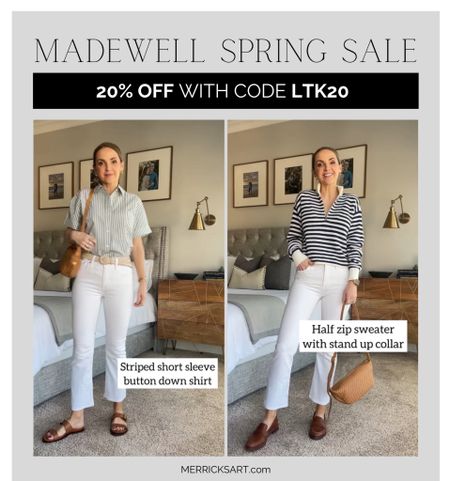 @madewell spring sale style 20% off with code LTK20 // size down one in white jeans 

#LTKxMadewell #LTKSaleAlert #LTKSeasonal